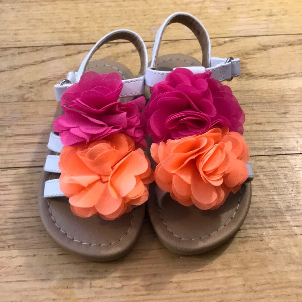 Girls White with Flower Nina Sandals